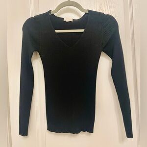 Black Long Sleeve Knitwear Top